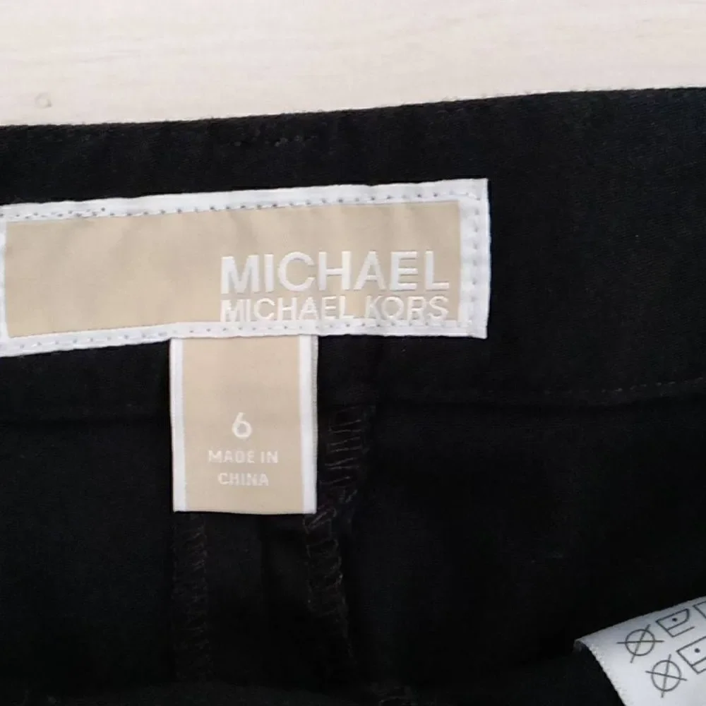 Michael Kors Women's Zippered Front Cropped Pants Black Size 6